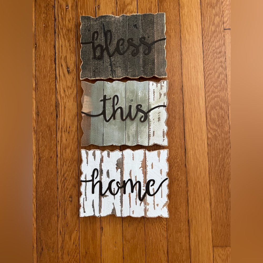 Rustic Bless This Home' Wall Decor 3pcs modern farmhouse